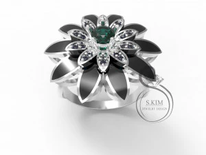 broş&uuml;r &uuml;zerinde emaye ile halka &ccedil;i&ccedil;ek 3D Baskı Modeli