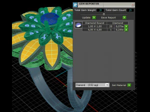 ring flower with enamel on leaflet 3D Print Model