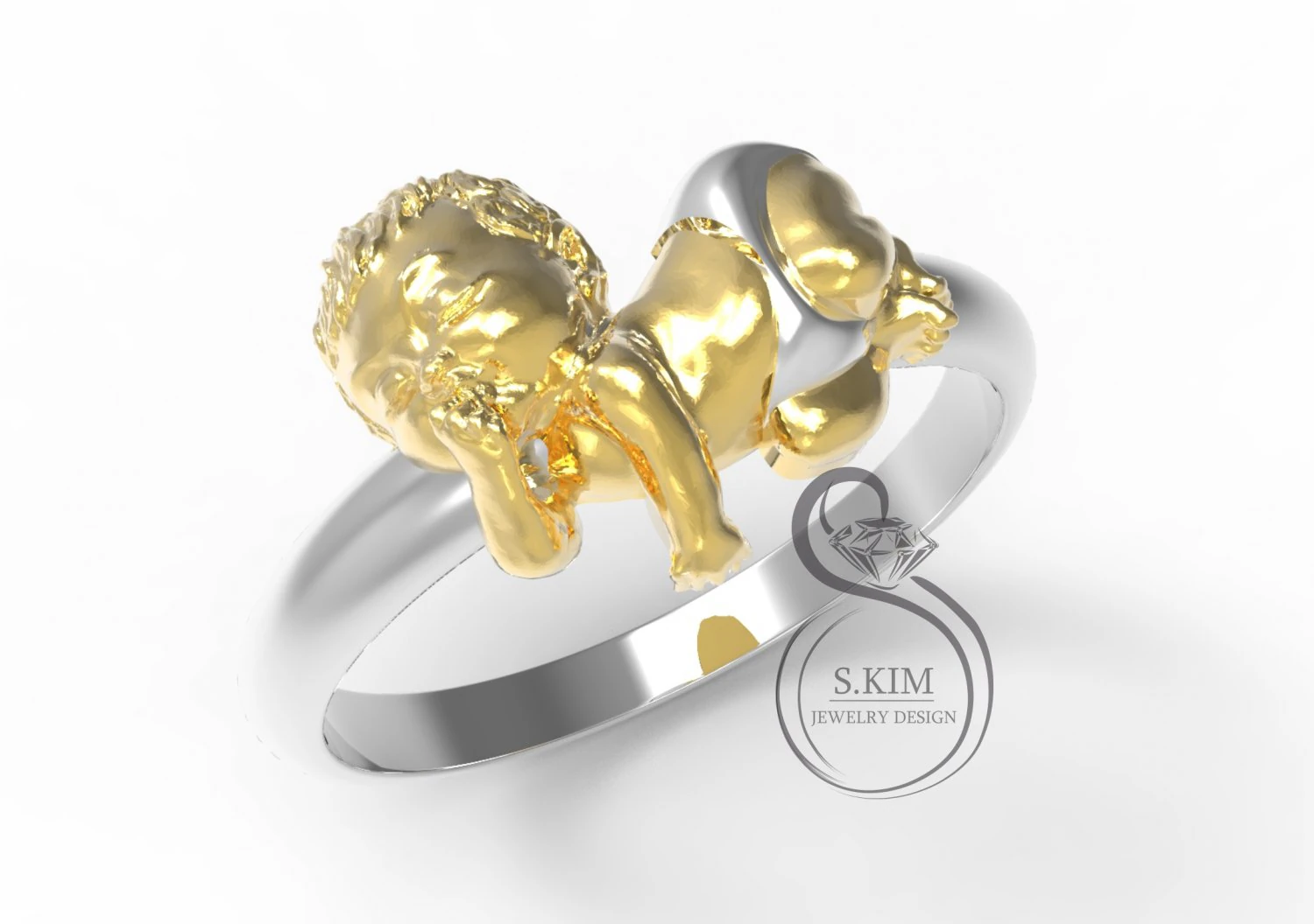 ring with baby 3D Print Model .c4d .max .obj .3ds .fbx .stl .blend