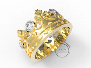 modello di stampa 3d con corona ad anello Modello di stampa 3D