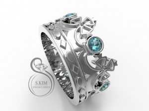 ring crown 3d print model 3D प्रिंट मॉडल