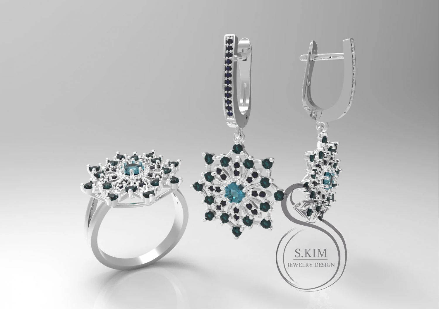 snowflake ring 3D Print Model .c4d .max .obj .3ds .fbx .stl .blend 