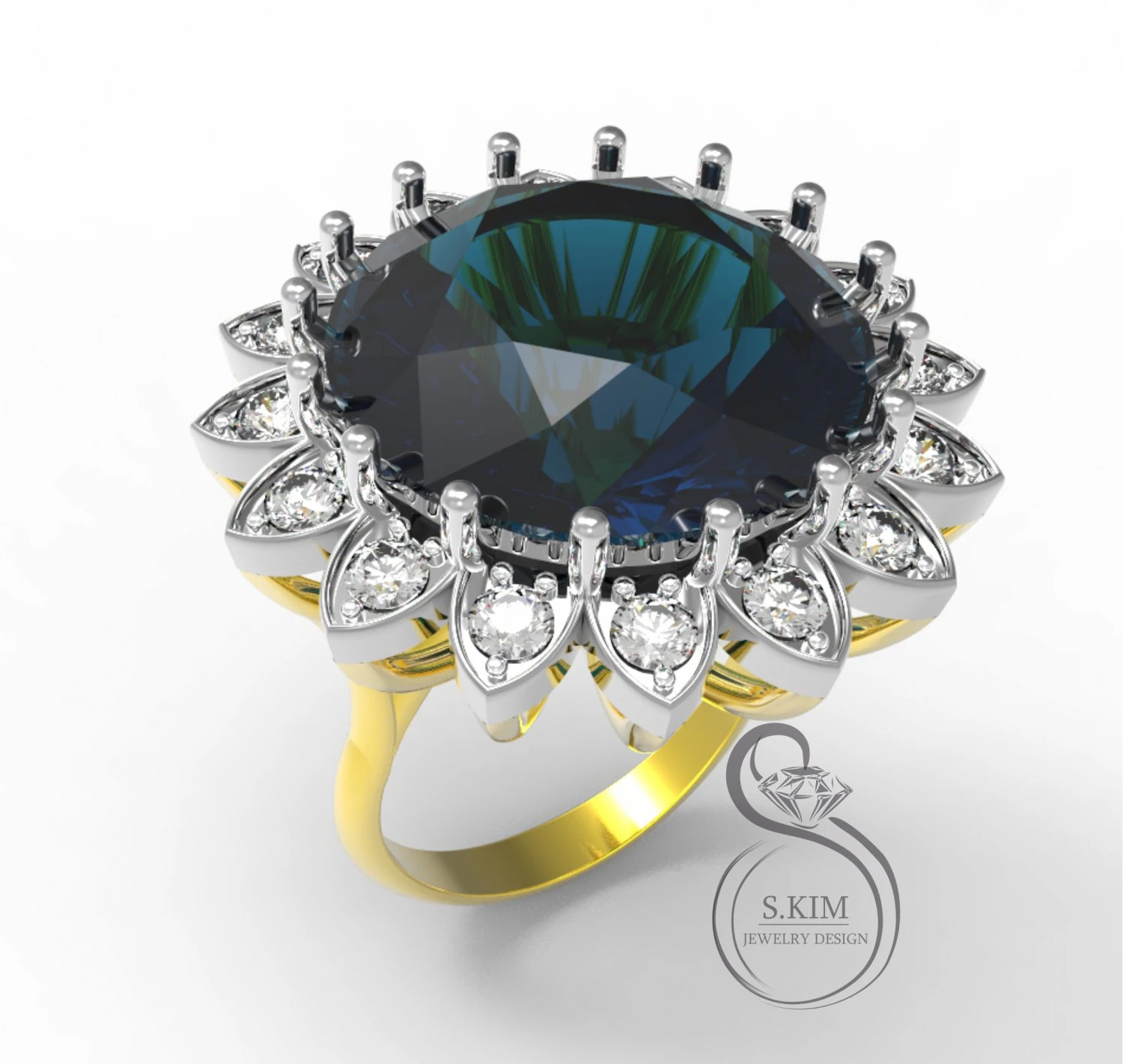 flower ring 3D Print Model .c4d .max .obj .3ds .fbx .stl .blend