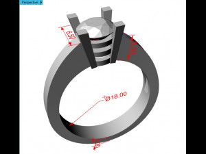 engagement ring 3d print model Modelo de Impressão 3D
