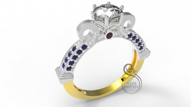 ring with removeable head 6mm 3d print model 3D 프린트 모델 .c4d .max .obj .3ds .fbx .stl .blend 