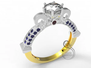 带可拆卸头的戒指 6 毫米 3D 打印模型 3D 打印模型