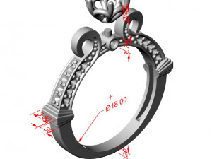 ring with removeable head 6mm 3d print model 3D 프린트 모델