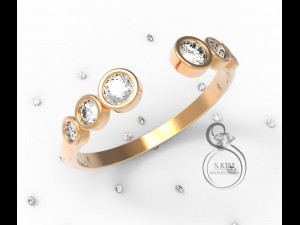 lightweight ring with round gems 3D-Druckmodell