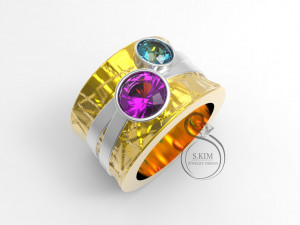 ring with gems 5mm 6mm 3D Print Model
