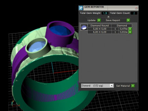 ring with gems 5mm 6mm 3D Print Model