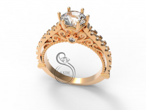 ring with brilliant 3D 打印模型