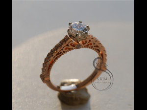 ring with brilliant Model Cetak 3D