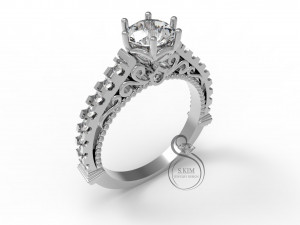 ring with brilliant Model Cetak 3D