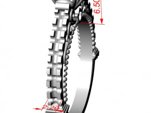 ring with brilliant Model Cetak 3D
