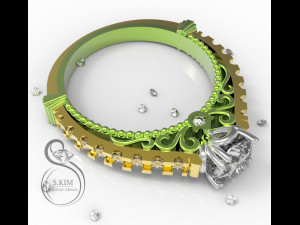 ring with brilliant Model Cetak 3D
