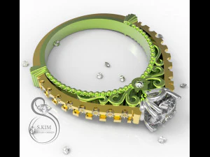 ring with brilliant 3D Print Model