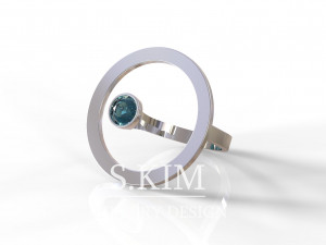 ring with gem 5mm 6mm and ring with sphere 3Dプリントモデル