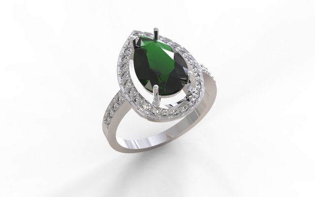 pear ring 3D 프린트 모델 .c4d .max .obj .3ds .fbx .stl .blend 