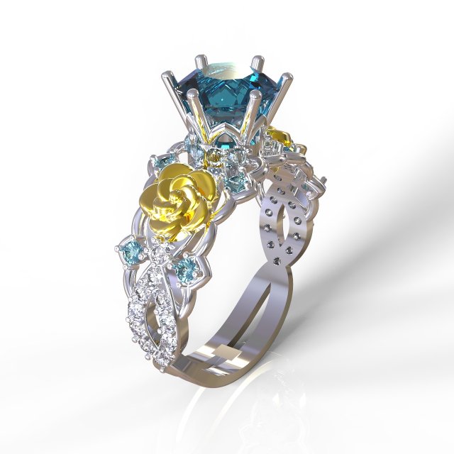 rose ring 3D 프린트 모델 .c4d .max .obj .3ds .fbx .stl .blend