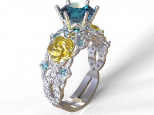 バラの指輪 3Dプリントモデル