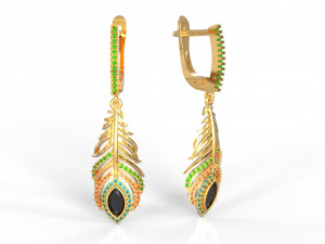 feather earrings 3D Print Model