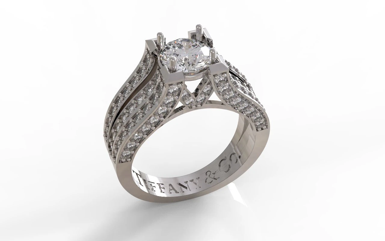 tiffany ring 3D Print Model .c4d .max .obj .3ds .fbx .stl .blend 