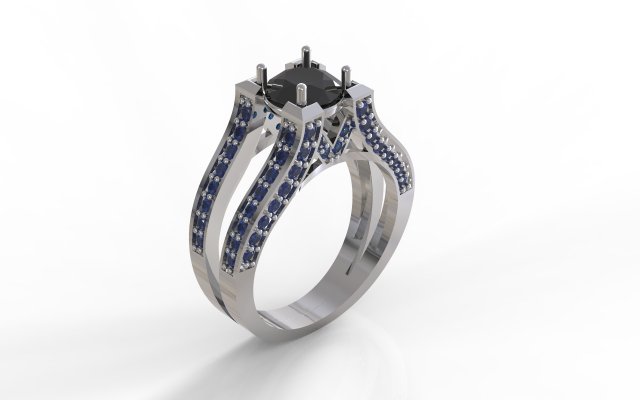 2 row ring 3D Print Model .c4d .max .obj .3ds .fbx .stl .blend 