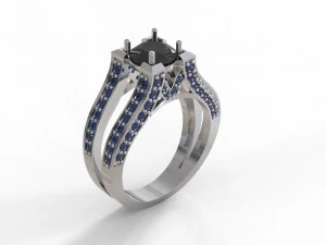 2列リング 3Dプリントモデル