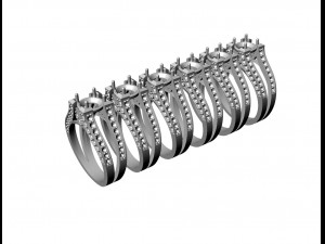 2 row ring 3D Print Model