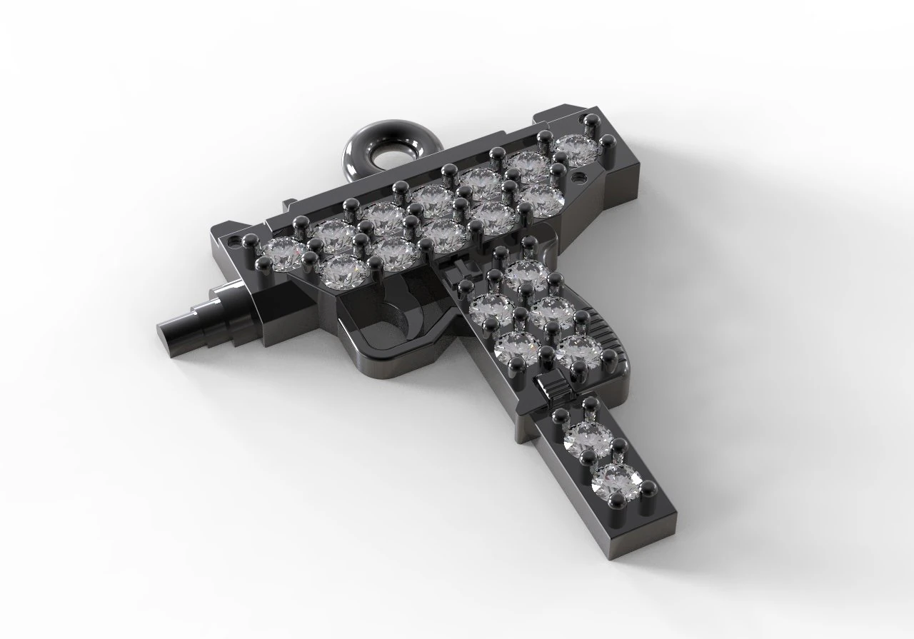 submachine uzi 3D Print Model .c4d .max .obj .3ds .fbx .stl .blend 