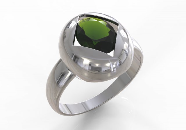 ring square cut in oval gem9x7mm Modelo de Impressão 3D .c4d .max .obj .3ds .fbx .stl .blend 