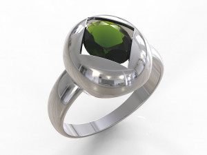 ring square cut in oval gem9x7mm 3D Принт Модель