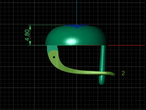 earring with square cut in oval 3D Print Model
