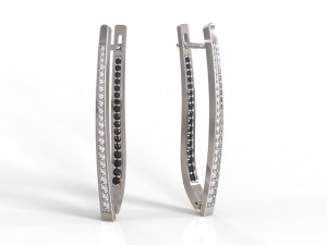 long double earrings with gems Modèles 3D en vedette