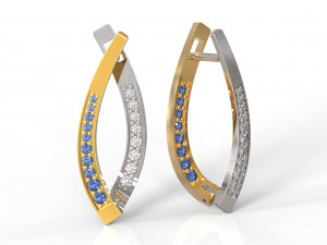 arc earring with gems Modèles 3D en vedette