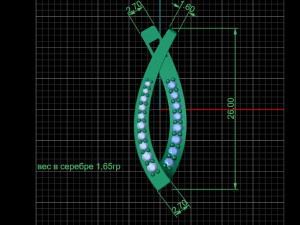 arc earring with gems 3D प्रिंट मॉडल