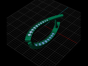 arc earring with gems 3D प्रिंट मॉडल