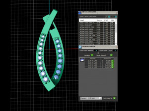 arc earring with gems 3D प्रिंट मॉडल