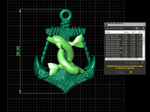 anchor and dolphins pendant Modelo de impresión 3D