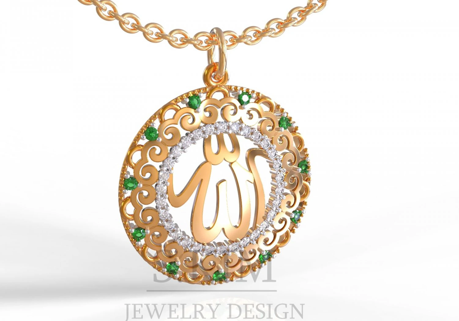 muslim round pendant 3D Print Model .c4d .max .obj .3ds .fbx .stl .blend 