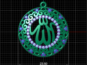 muslim round pendant 3D Baskı Modeli