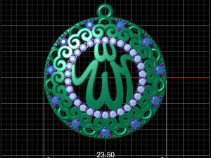 muslim round pendant 3D Print Model