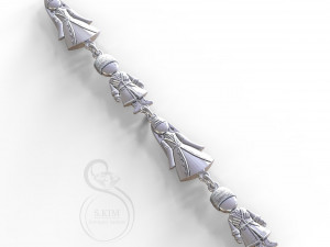 caucasian boy and girl pendant and bracelete 3D Print Model