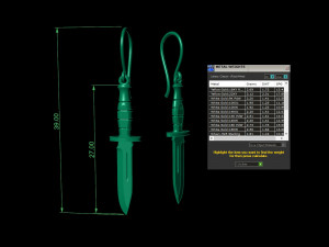 knife earrings and pendant like billie eilish 3Dプリントモデル