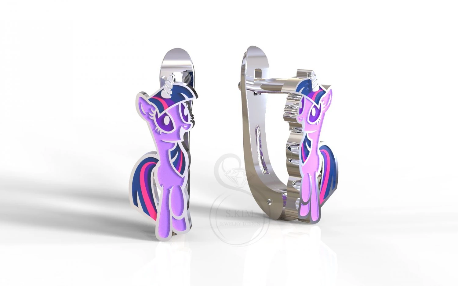my little pony earrings sparkle 3D Print Model .c4d .max .obj .3ds .fbx .stl .blend 