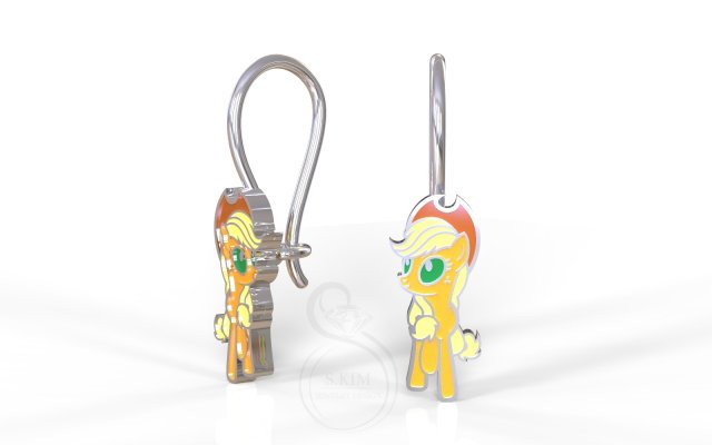 my little pony earrings applejack Modèles 3D en vedette .c4d .max .obj .3ds .fbx .stl .blend 