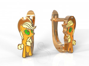 my little pony earrings applejack Modèles 3D en vedette