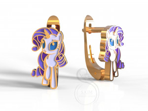 my little pony earrings rarity Modelo de Impressão 3D