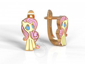 my little pony earrings fluttershy 3D-printmodel