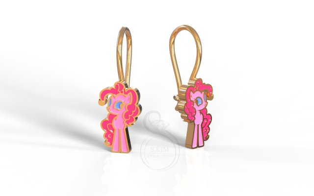pinkie pie earrings fluttershy Modelo de Impressão 3D .c4d .max .obj .3ds .fbx .stl .blend 
